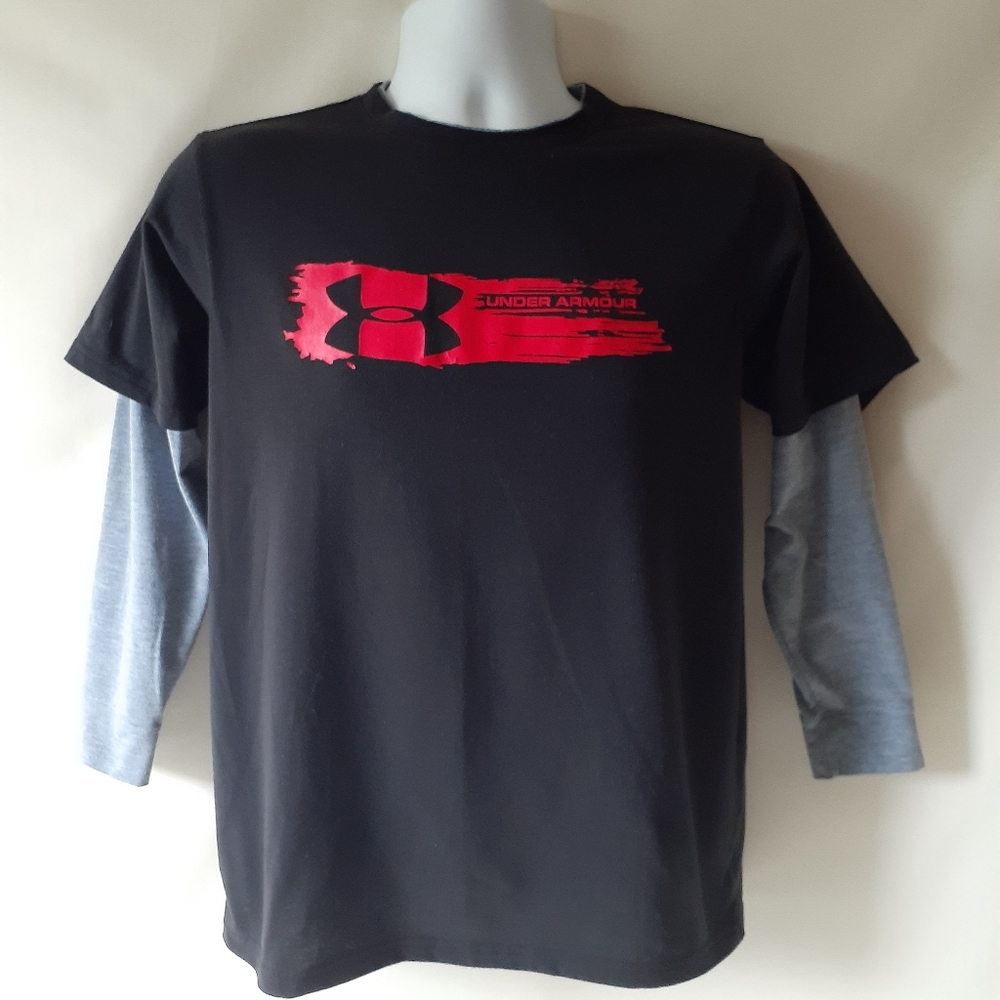 Under Armour boys black/gray long-sleeve top